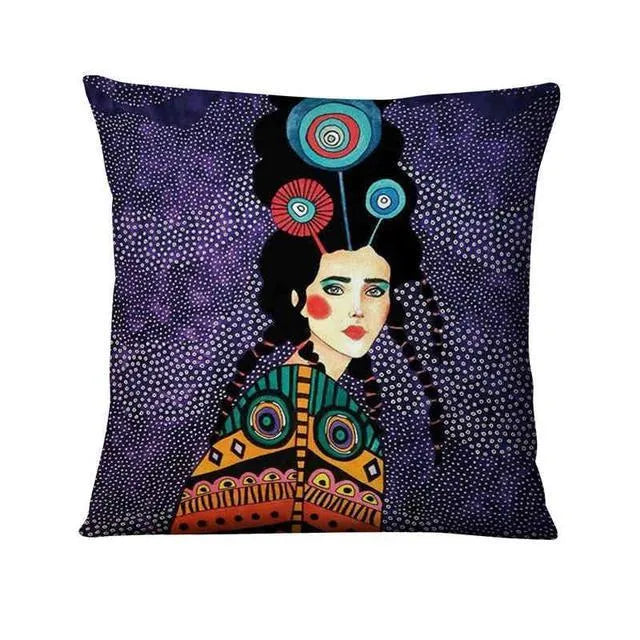 Home Daily Character Painted Linen Pillowcase - Bellarte Enchanté Home Daily Character Painted Linen Pillowcase